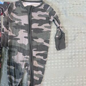Little Sleepies Gray and Black Camouflage Kids One Piece